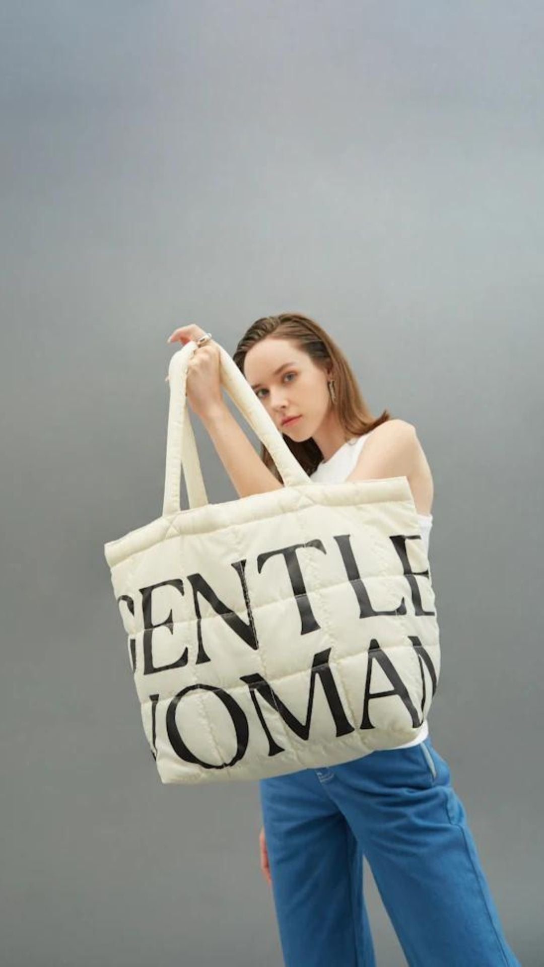 Gentle Woman Puffer Bag Cream