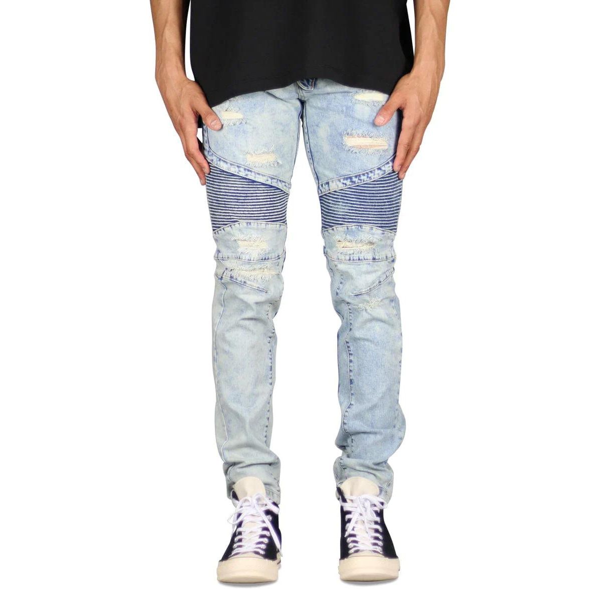 Hyper Denim Blue Ara Biker Jeans