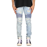 Hyper Denim Blue Ara Biker Jeans