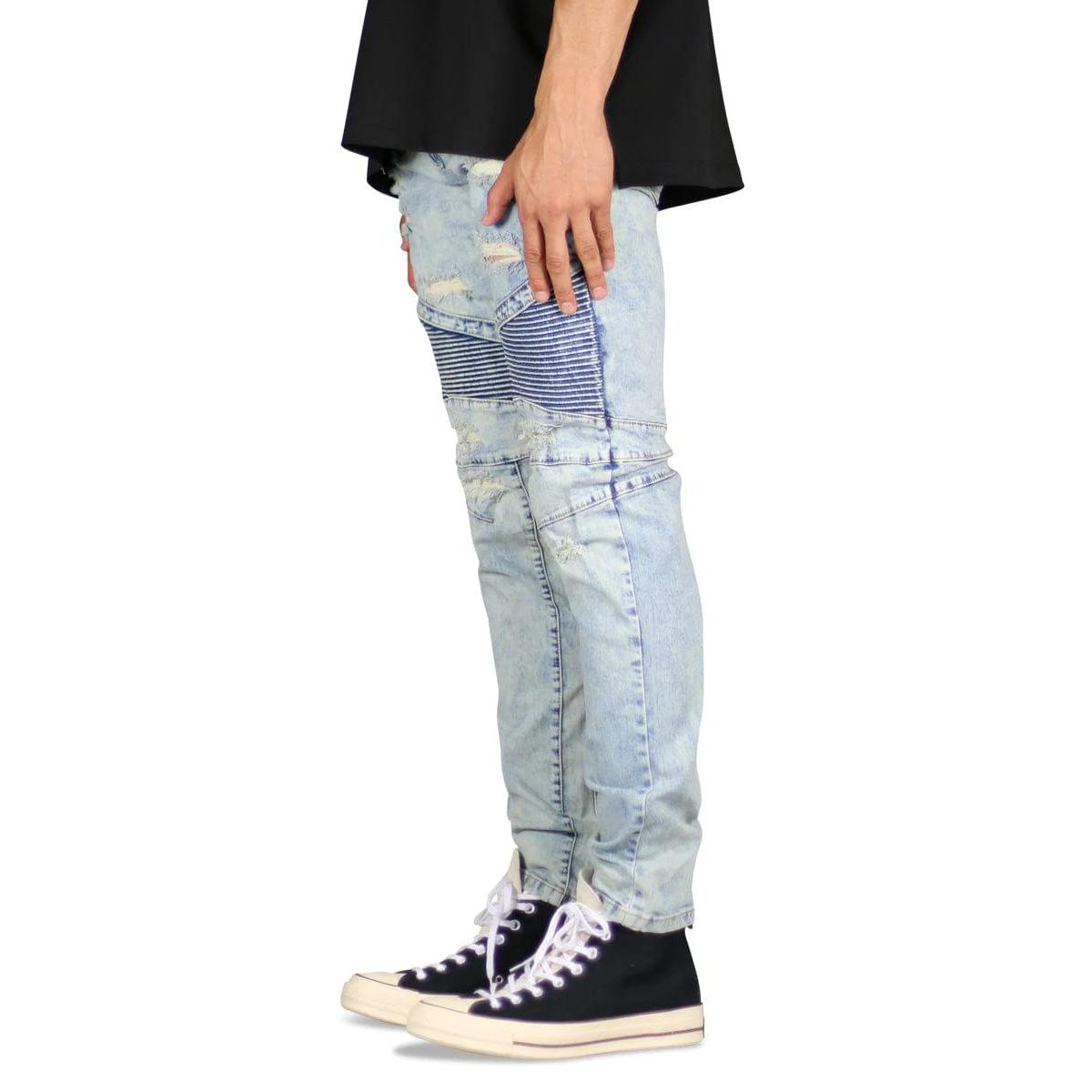 Hyper Denim Blue Ara Biker Jeans