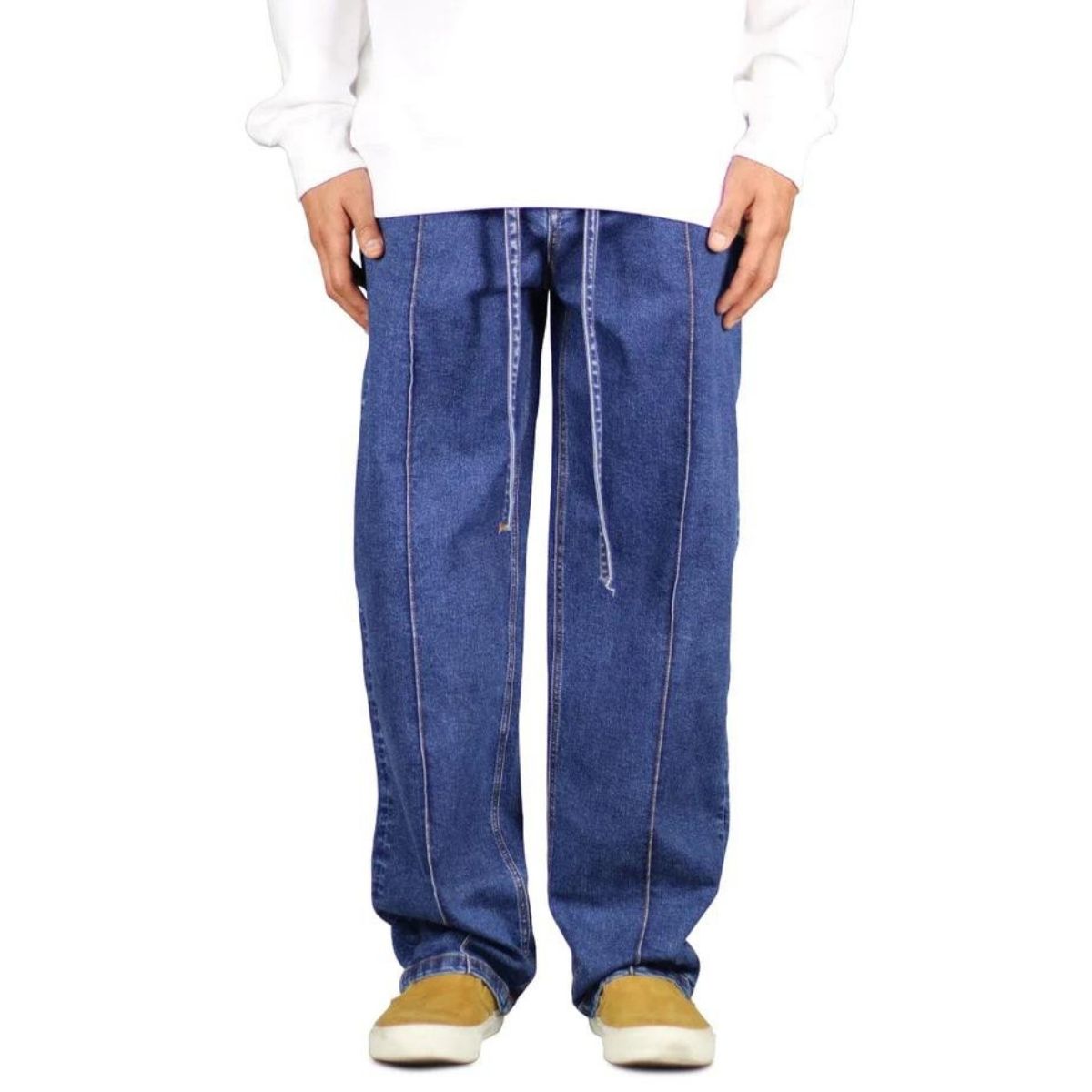 Hyper Denim Pleated Baggy Jeans