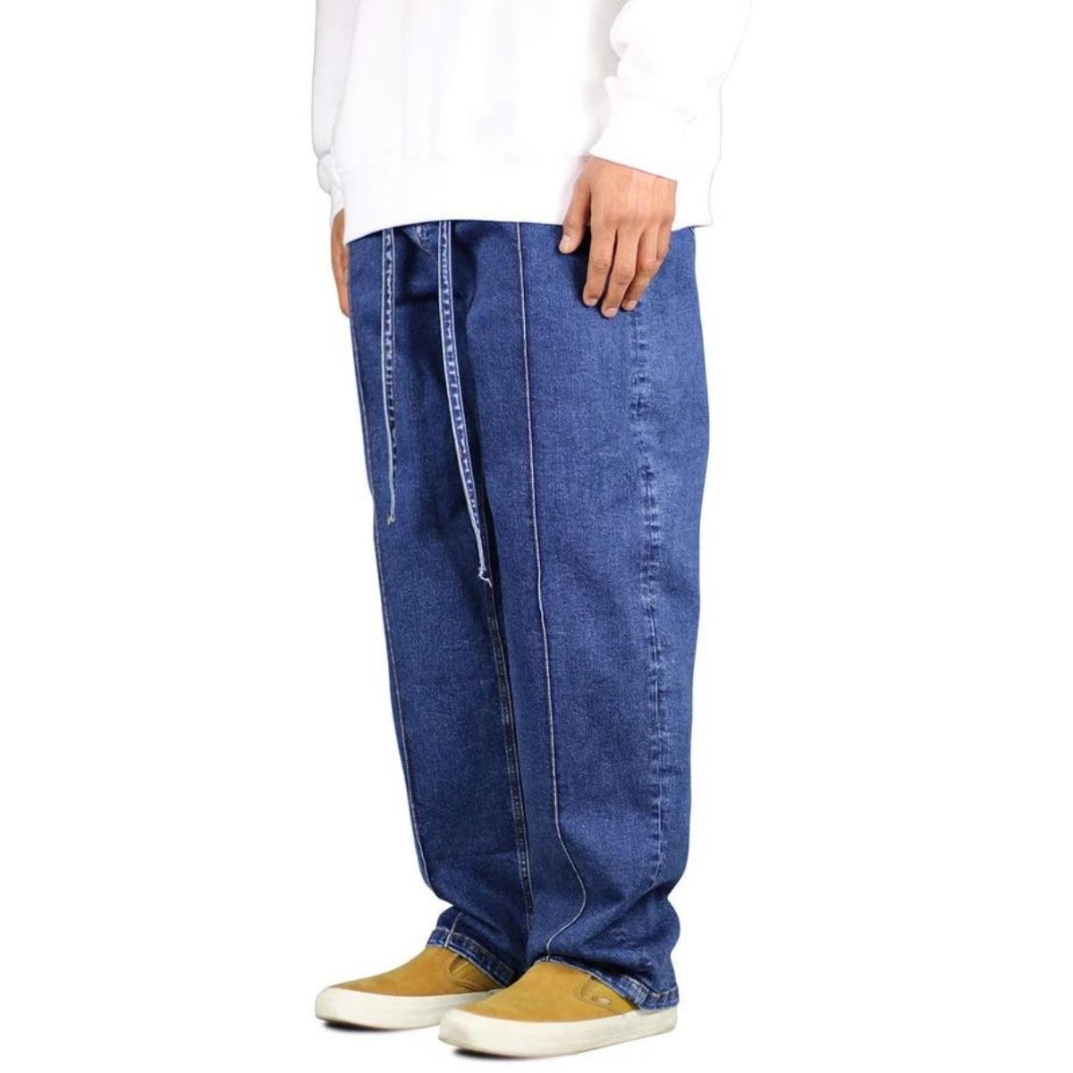 Hyper Denim Pleated Baggy Jeans