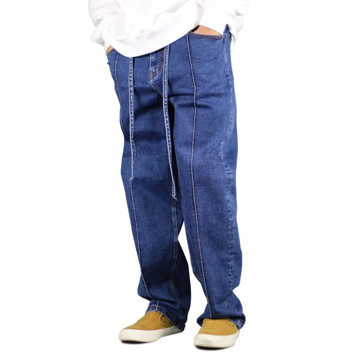 Hyper Denim Pleated Baggy Jeans