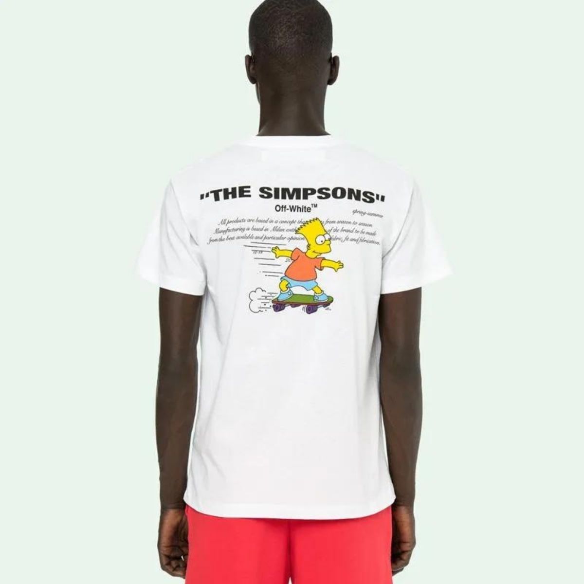 Off White The Simpsons Homer and Bart T-shirt White