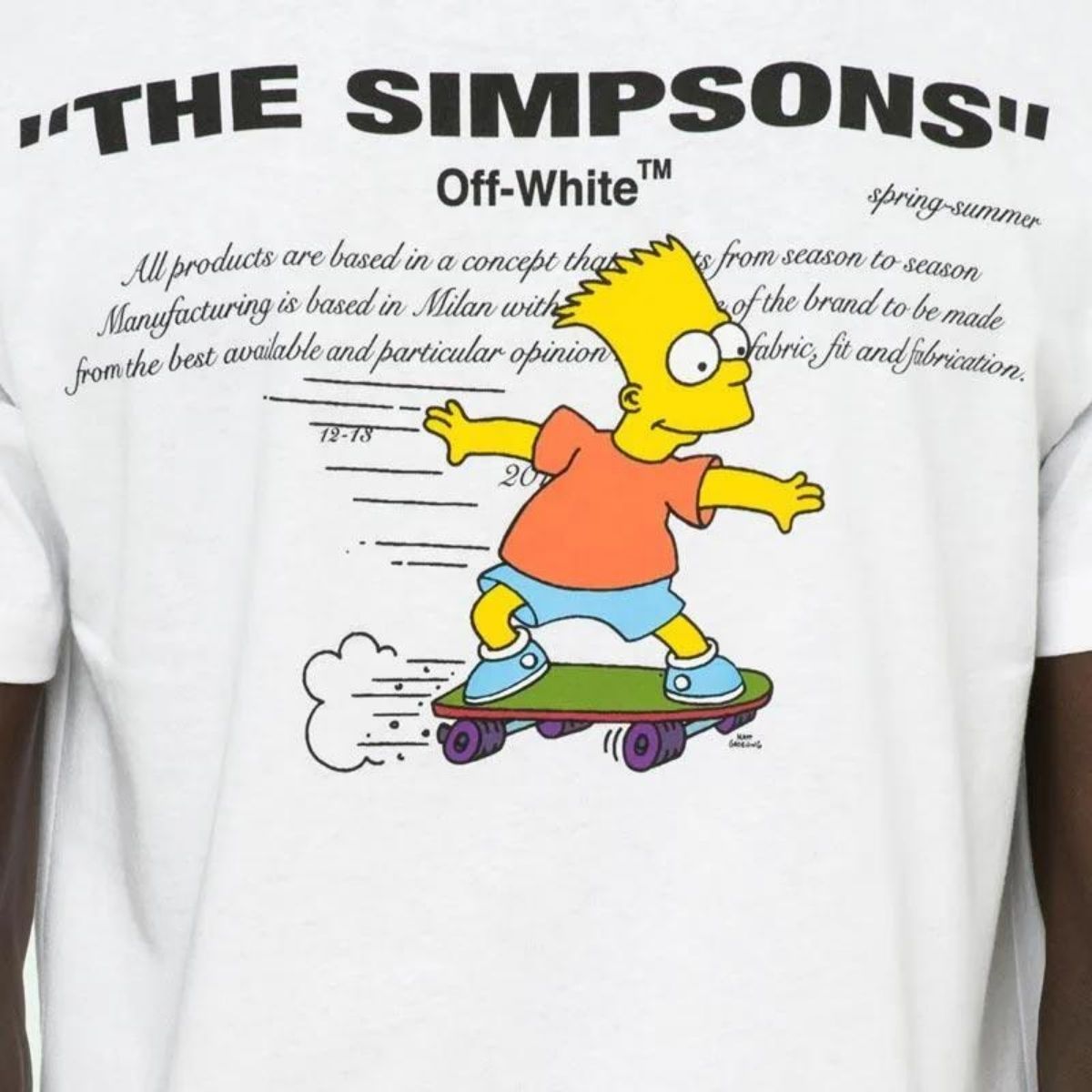 Off White The Simpsons Homer and Bart T-shirt White