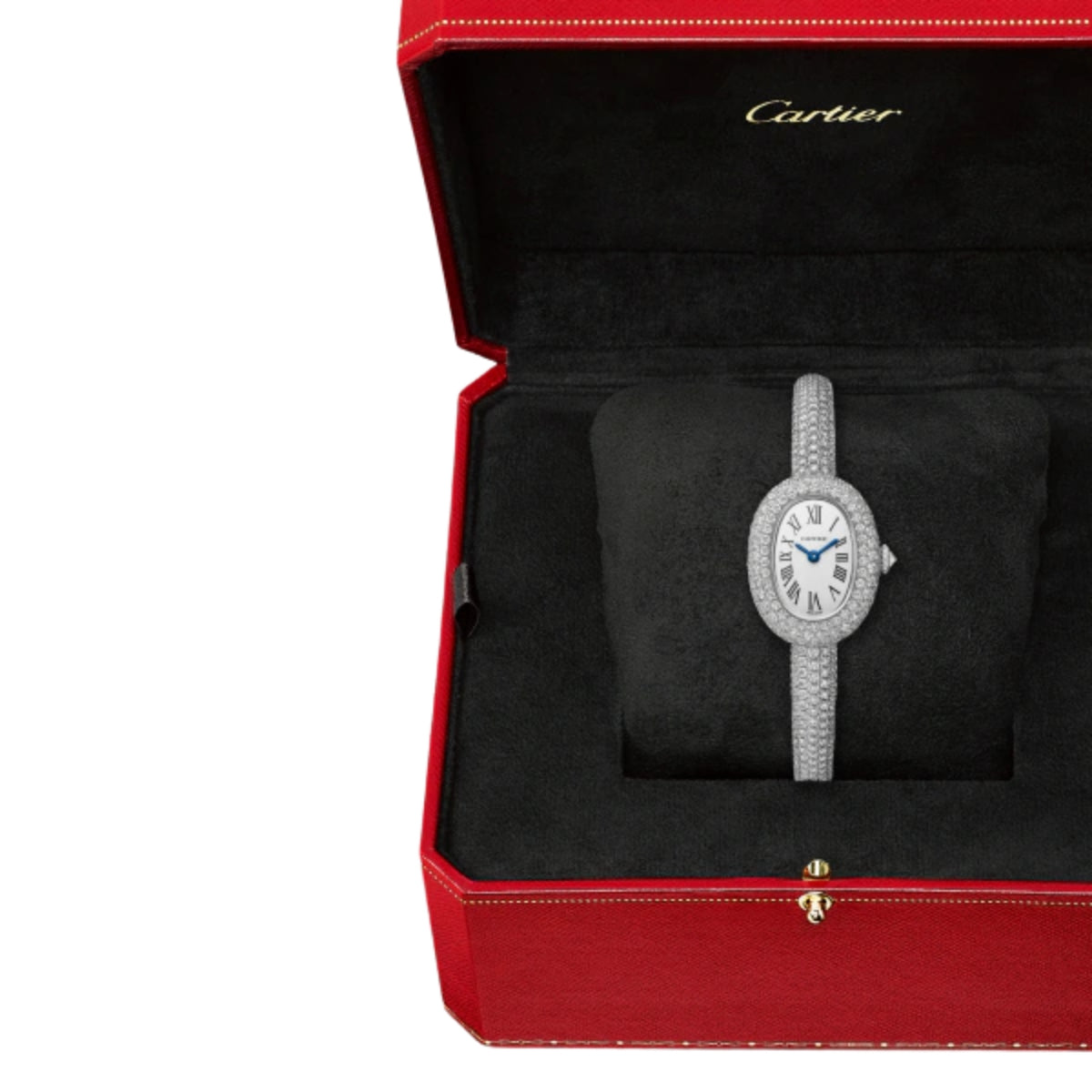 Cartier Baignoire Watch Size 15/16 Mini White Gold Diamonds HPI01607