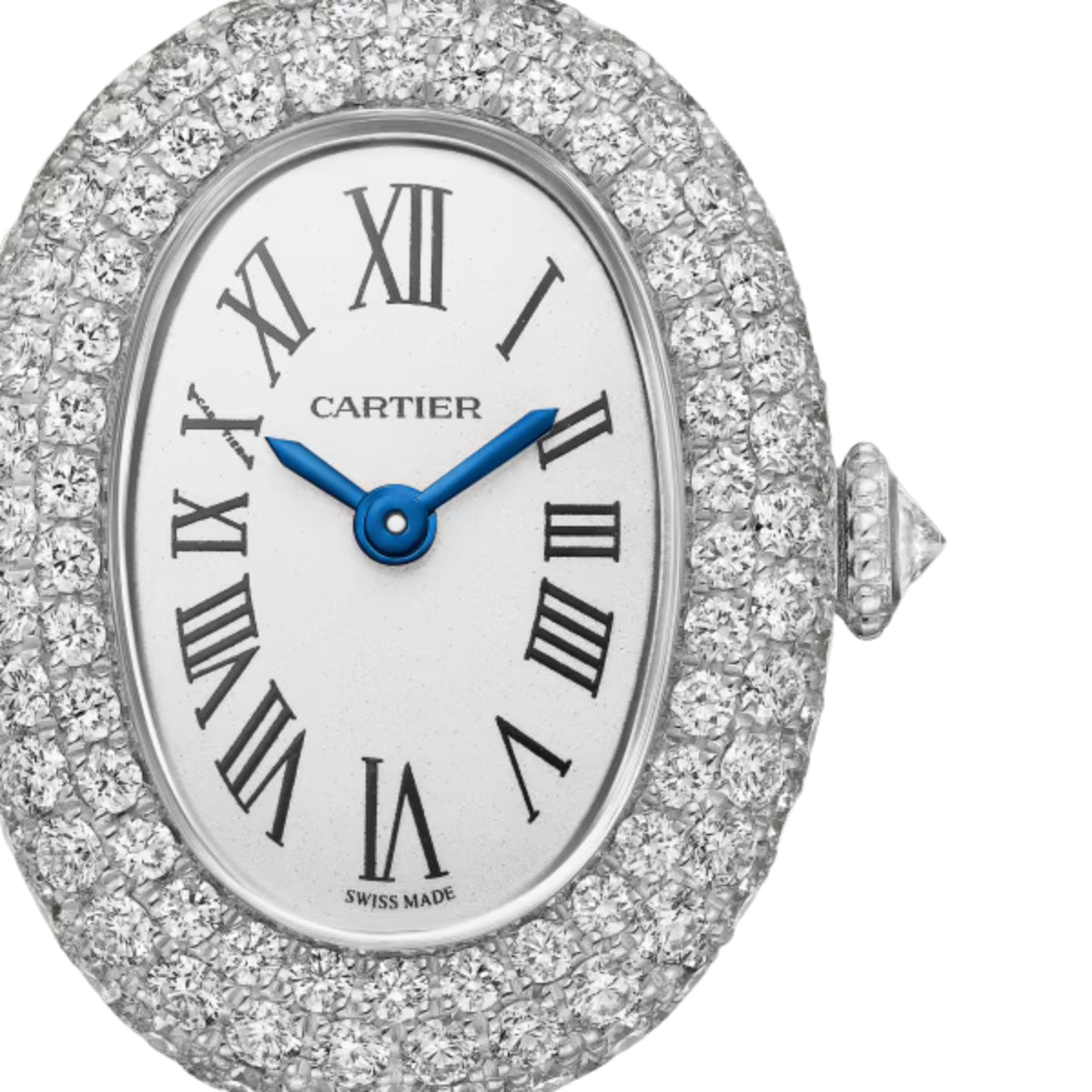 Cartier Baignoire Watch Size 15/16 Mini White Gold Diamonds HPI01607