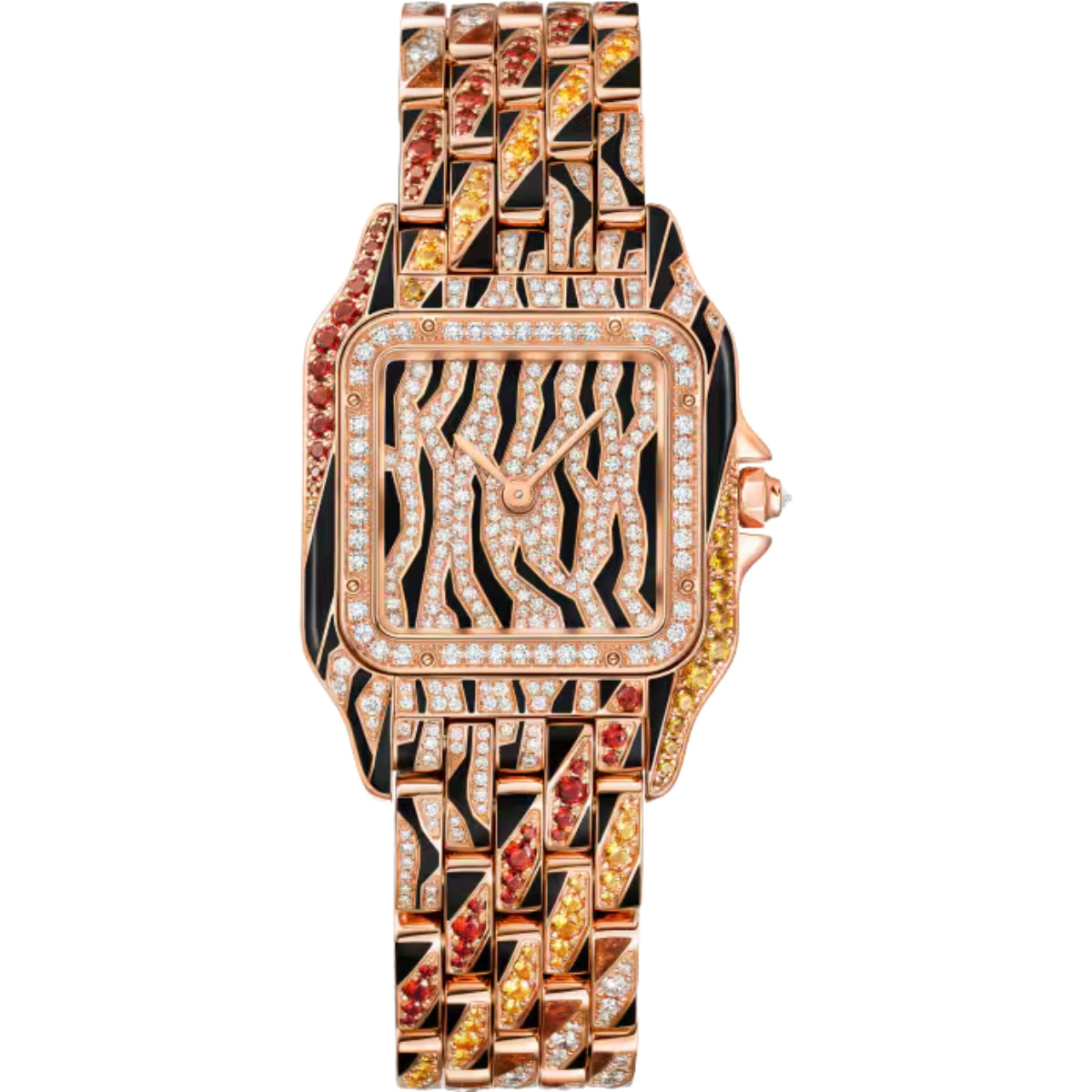 Cartier Panthere De Cartier Medium Rose Gold Diamonds Spessartites Lacquer HPI01698