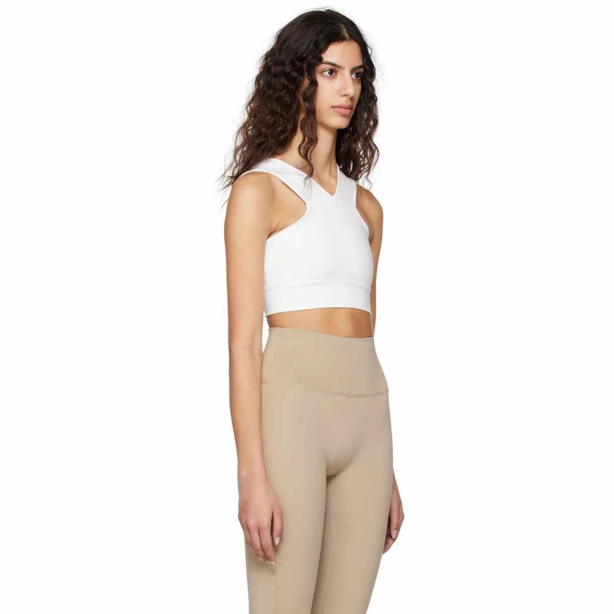 Heros White 'The Strap Crop Sport Top