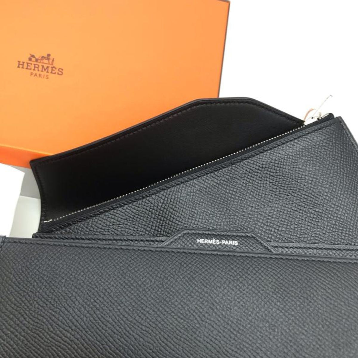 Hermes Passant Black Long Wallet 3in1