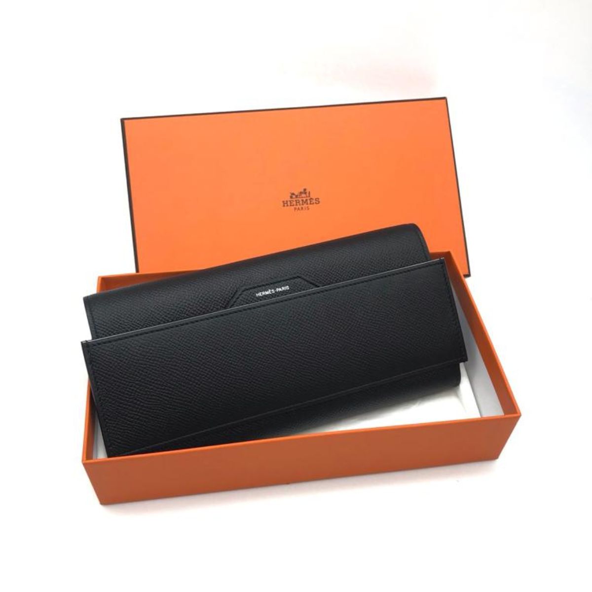 Hermes Passant Black Long Wallet 3in1