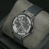 Hublot 38 Classic Fusion Racing Grey Titanium Diamond Bezel 565.NX.7071.RX.1204