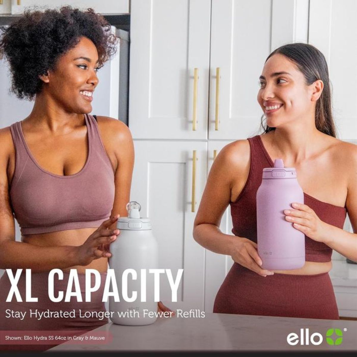 Ello Hydra Stainless Half Gallon Jug With Straw 64oz Mauve