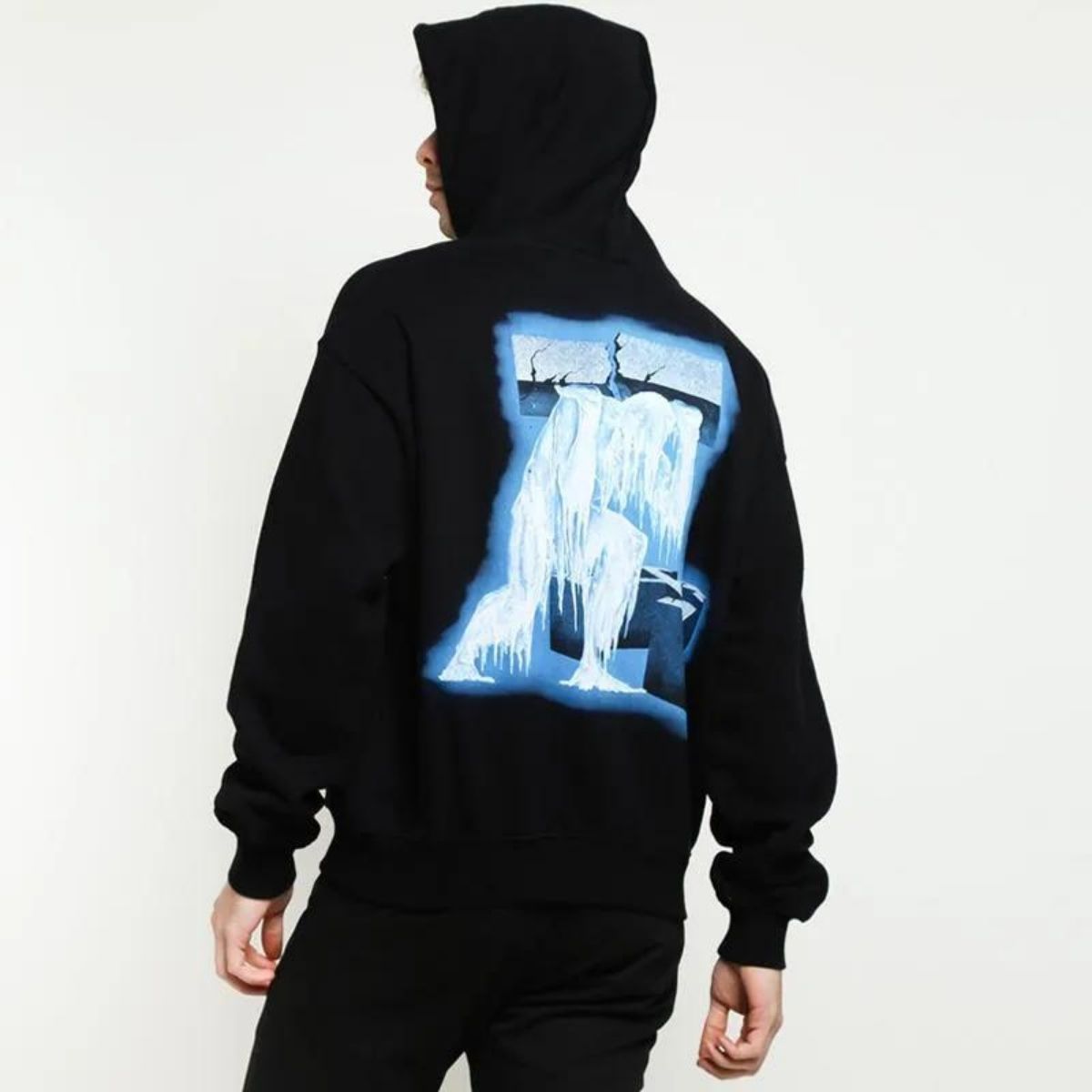 OFF White Ice Man Jaket Hoodie Black