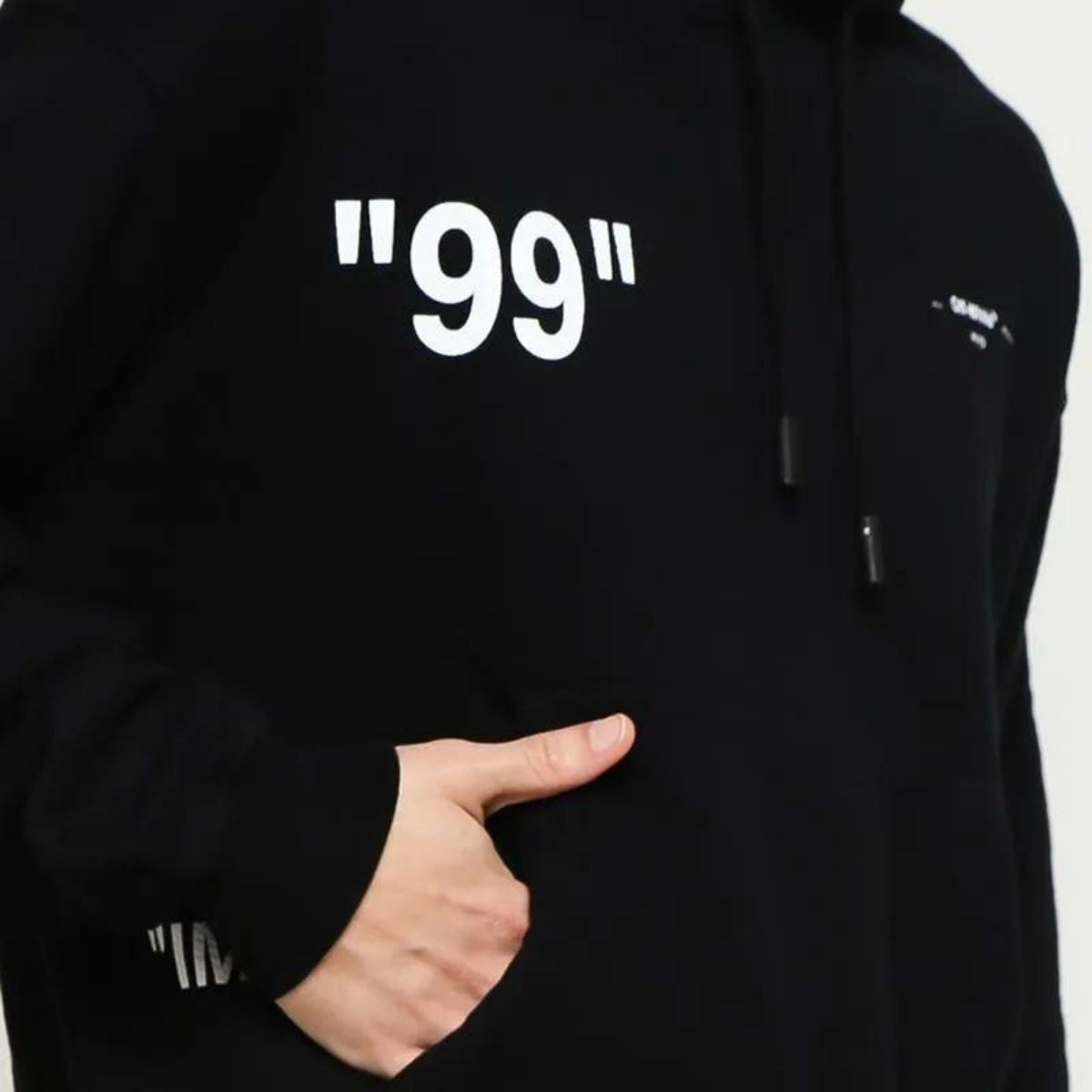 OFF White Ice Man Jaket Hoodie Black