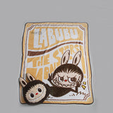 Pop Mart Labubu The Monsters Classic Series Brown Pillow dan Blanket Set