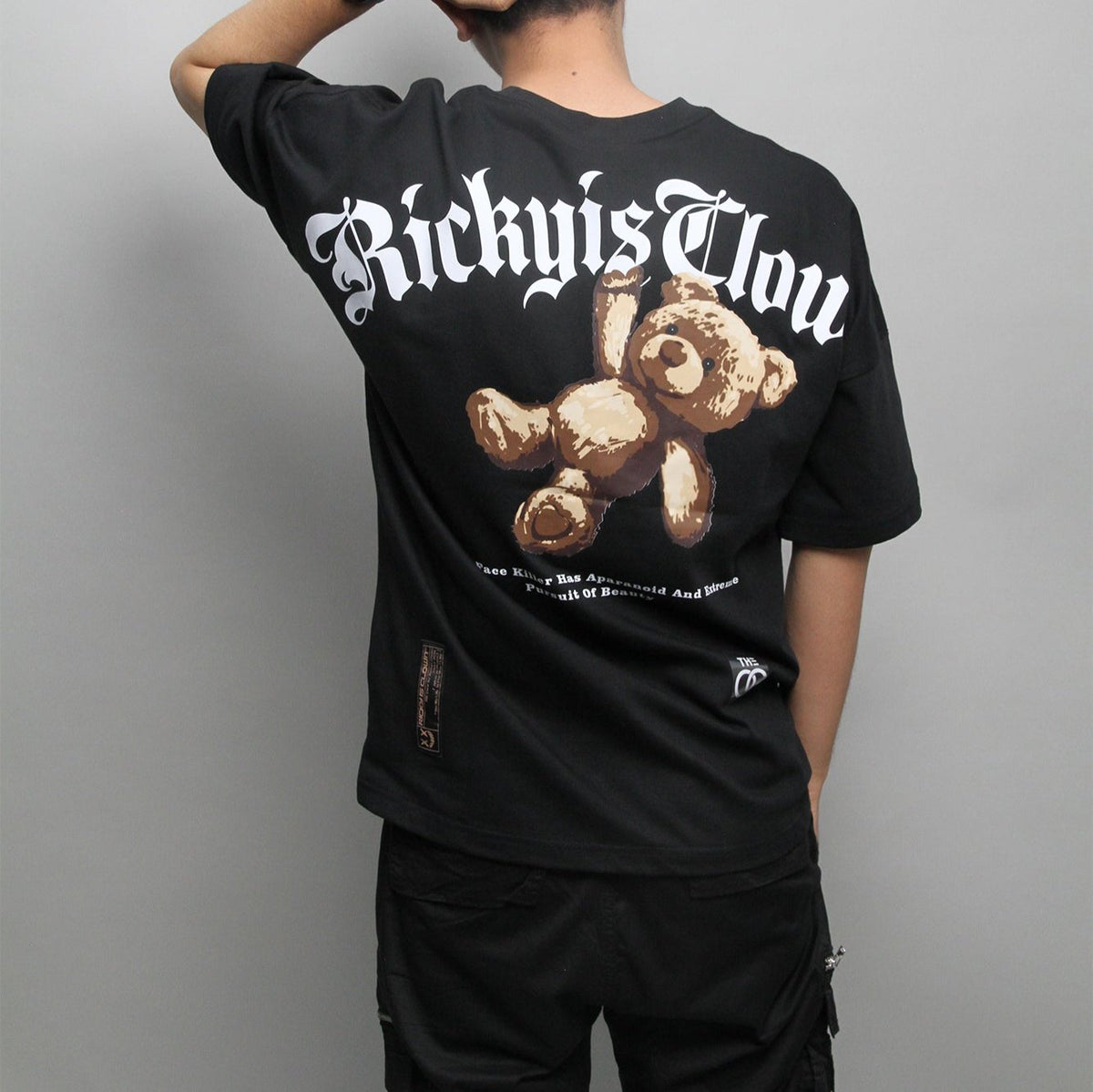 RIC Ricky Is Clown Gothic Logo & Bear T-shirt Rickyisclown