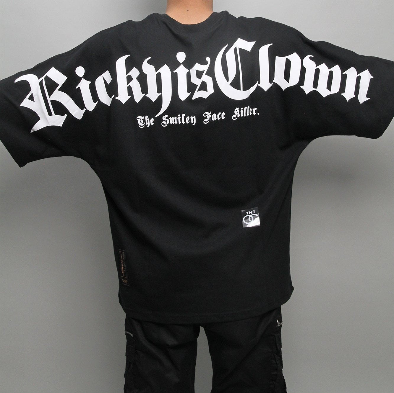 RIC Ricky Is Clown Gothic Font Logo Print T-shirt RickIsClown