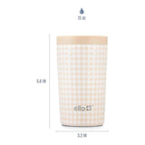 Ello Jones 11oz Stainless Steel Travel Mug Beige Gingham