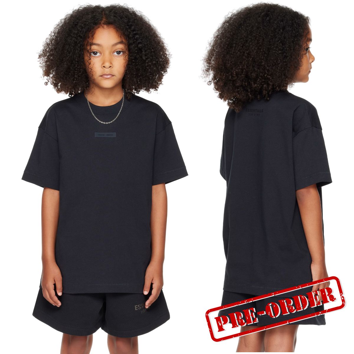 Fear Of God Essentials Kids Black Lounge T-shirt Jet Black