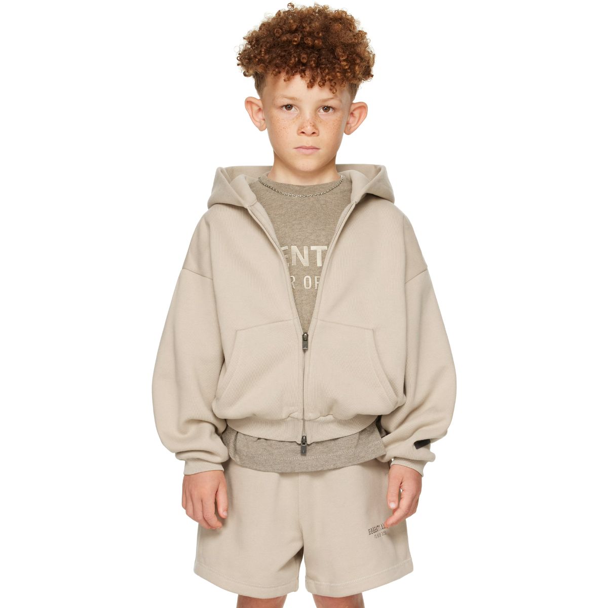 Fear Of God Essentials Kids Classic Fleece Zip-Up Hoodie