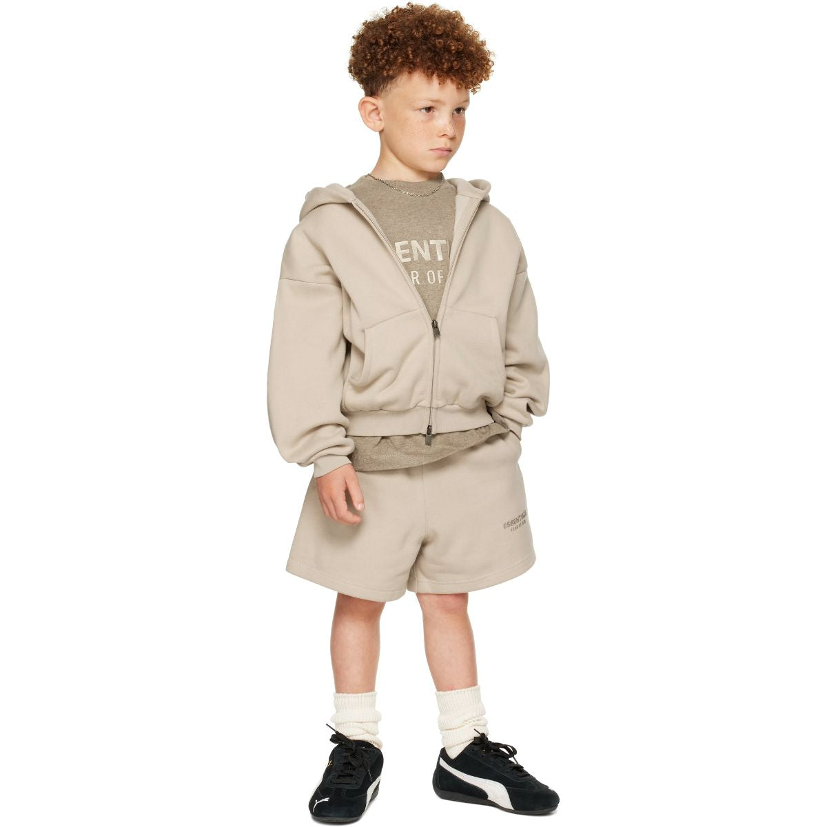 Fear Of God Essentials Kids Classic Fleece Zip-Up Hoodie