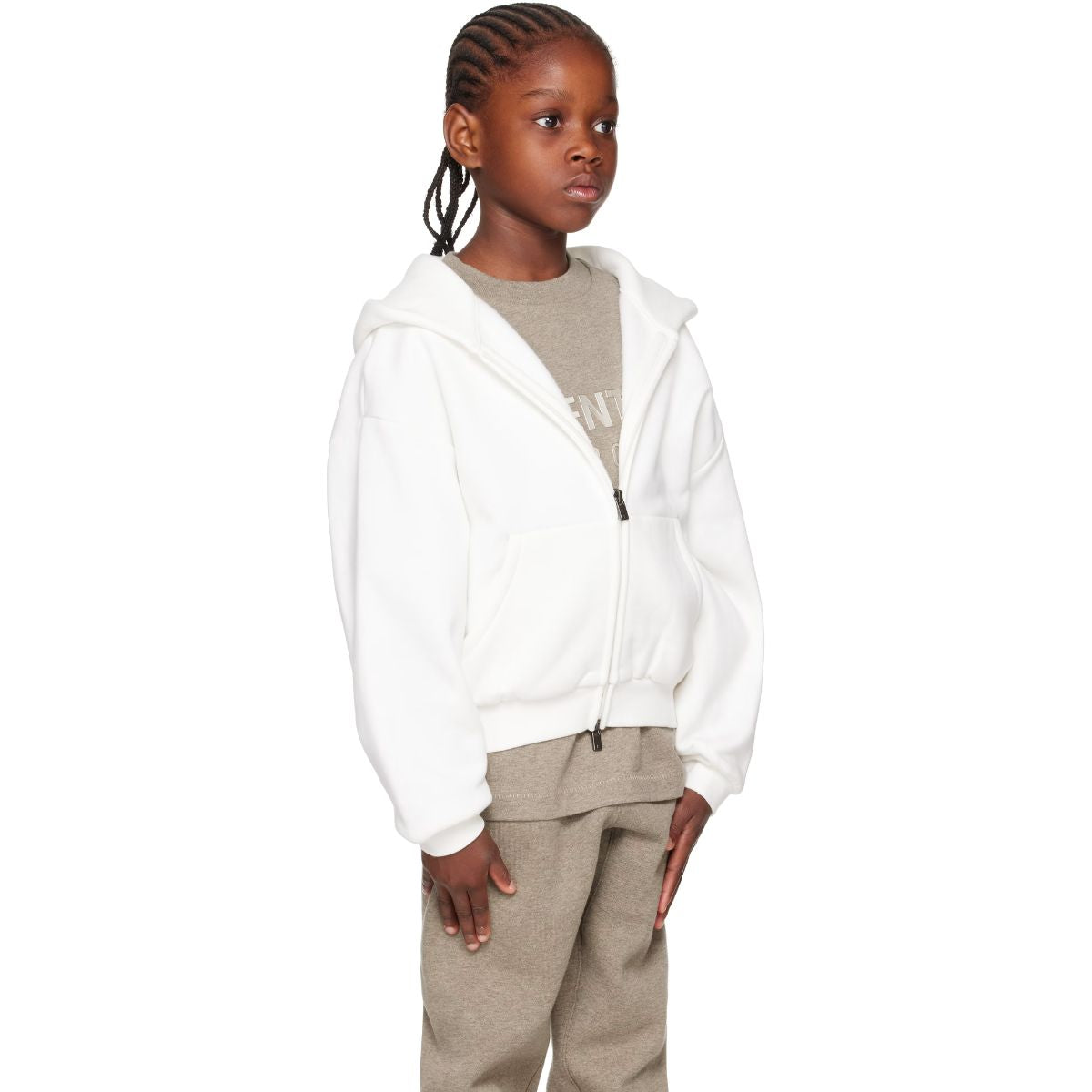 Fear Of God Essentials Kids Classic Fleece Zip-Up Hoodie