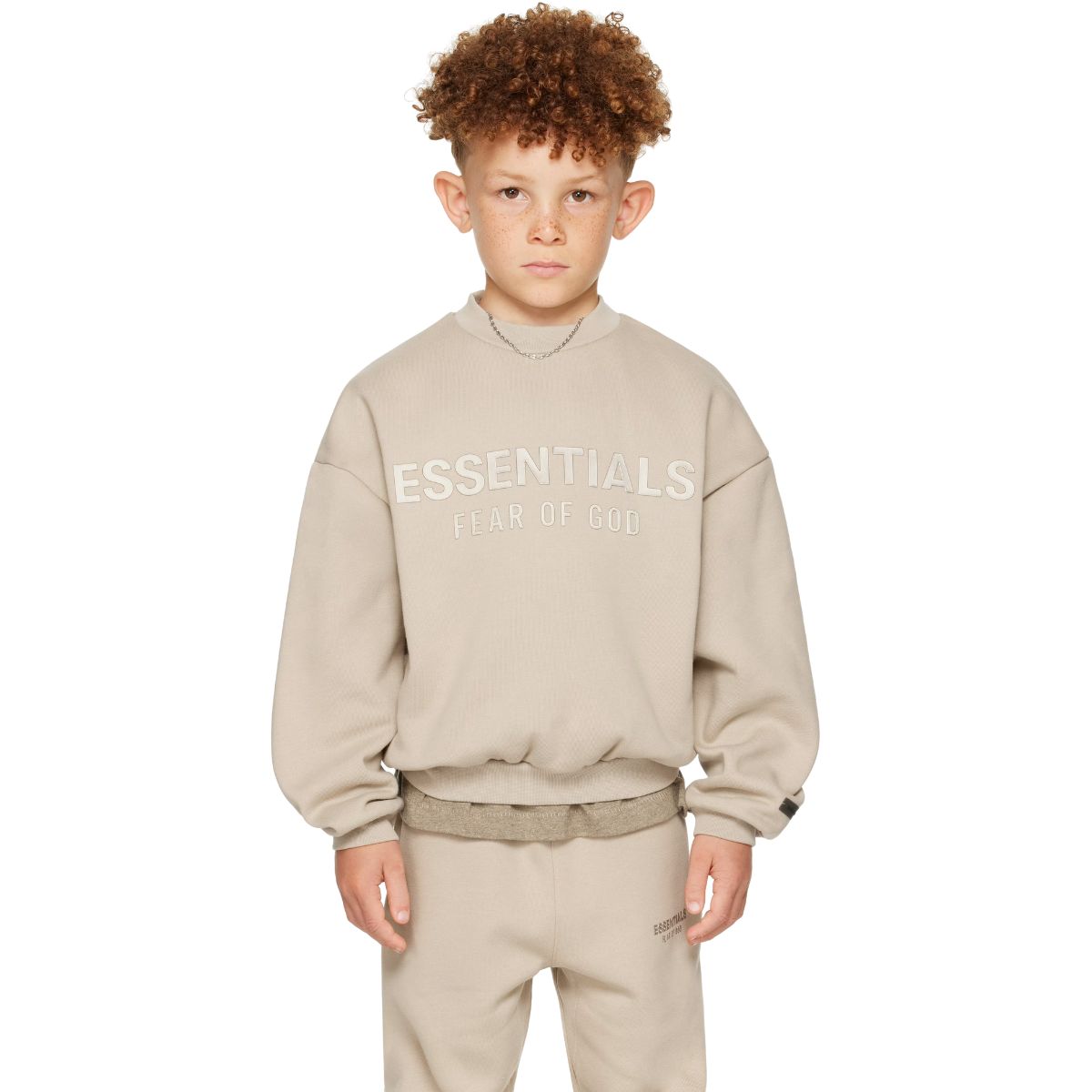 Fear Of God Essentials Kids Fleece Crewneck Sweatshirt