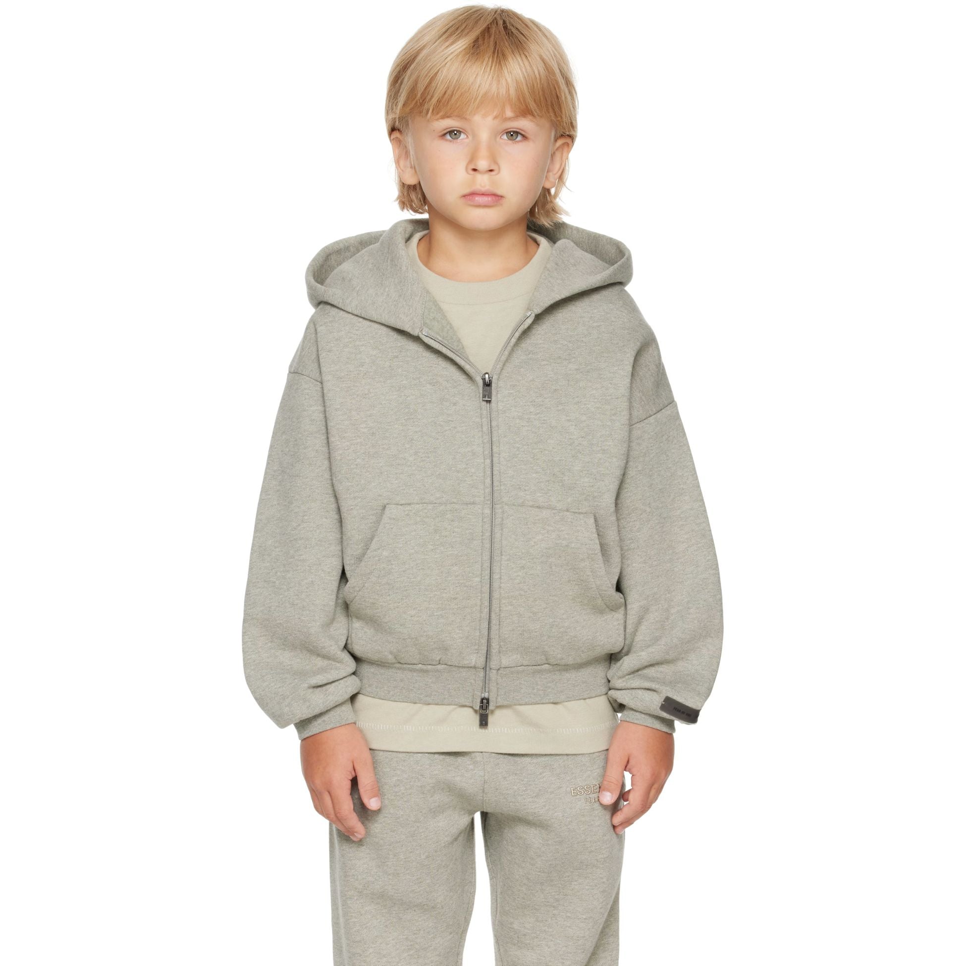 Fear Of God Essentials Kids Fleece Zip Up Hoodie