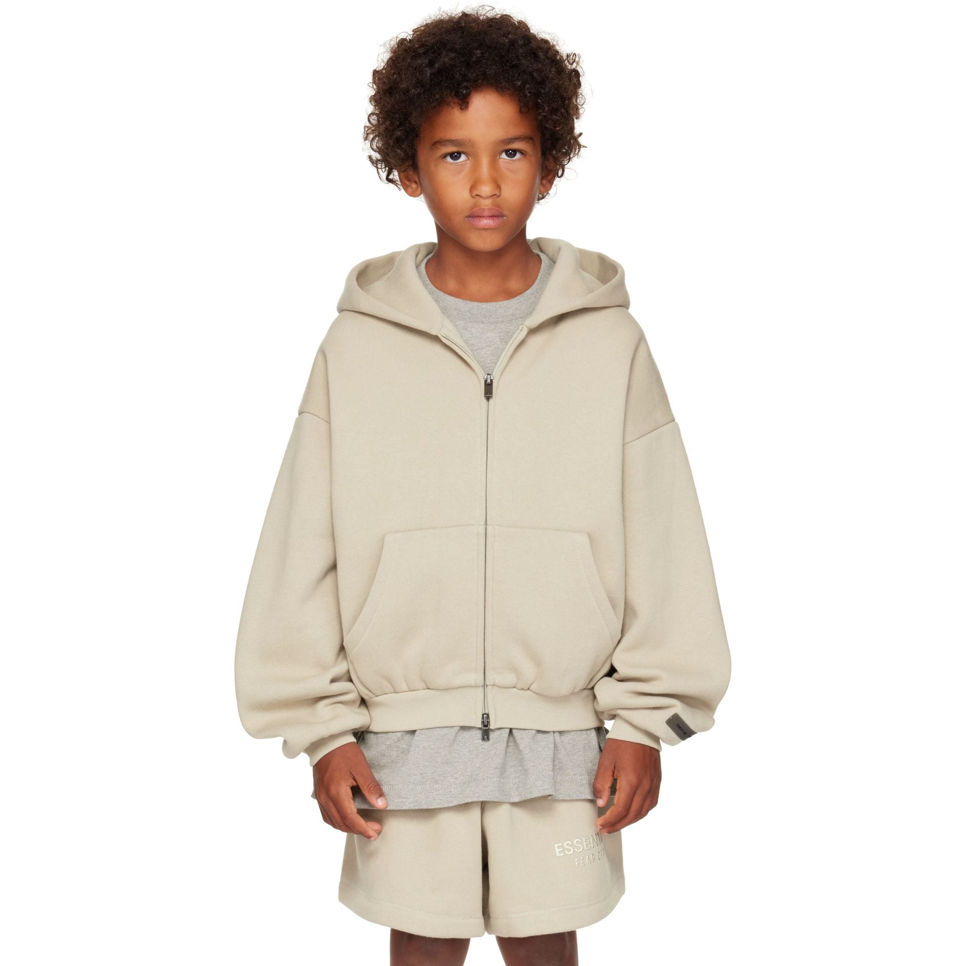Fear Of God Essentials Kids Fleece Zip Up Hoodie