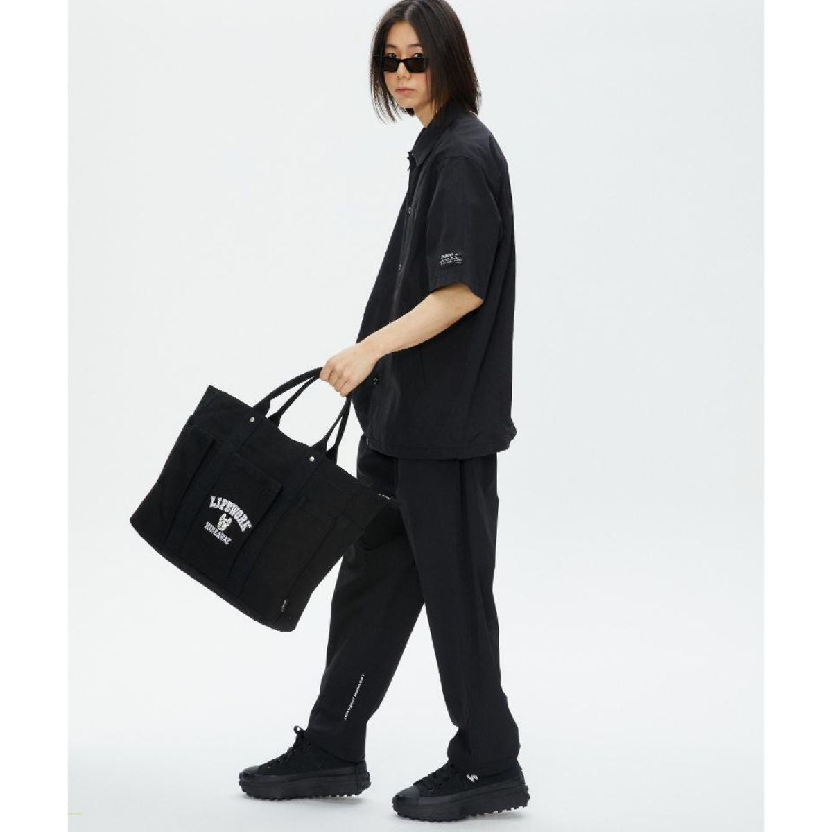 LifeWork Arch Logo Canvas Tote Bag Black