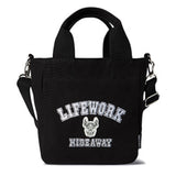 LifeWork Arch Logo Canvas 2WAY Mini Tote Bag Black