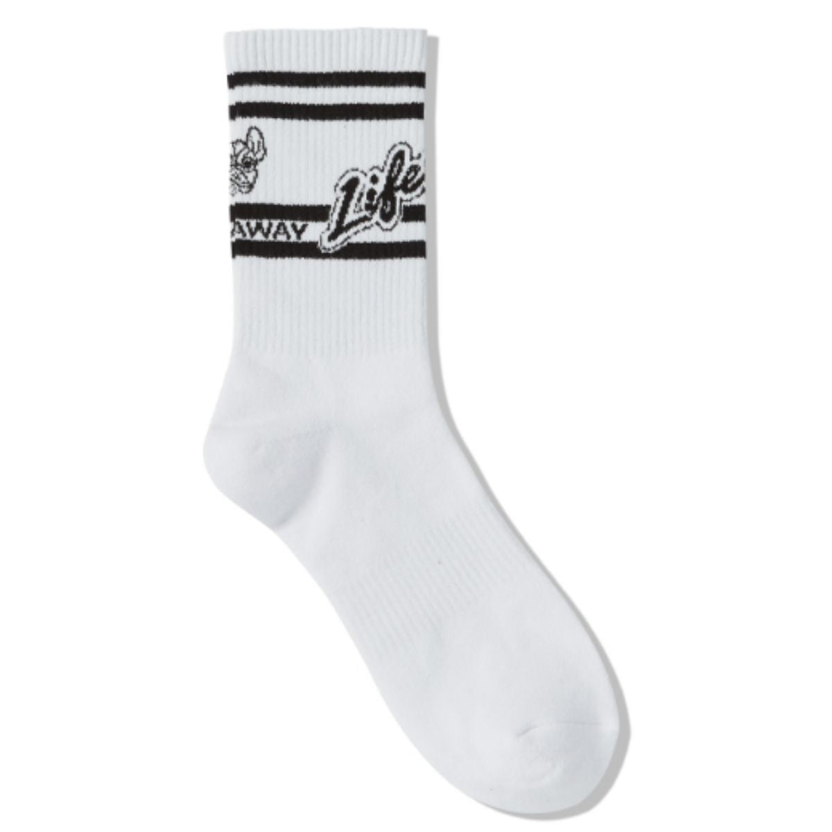 LifeWork Comasa Lettering Logo Crew Socks White