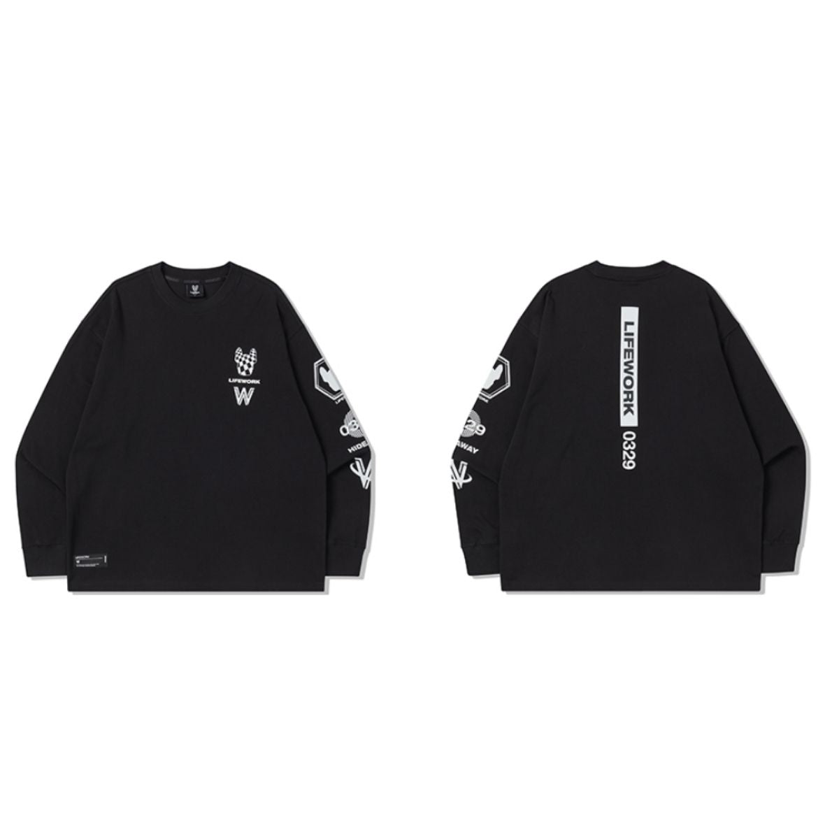 LifeWork Multi Artwork long Sleeved Black