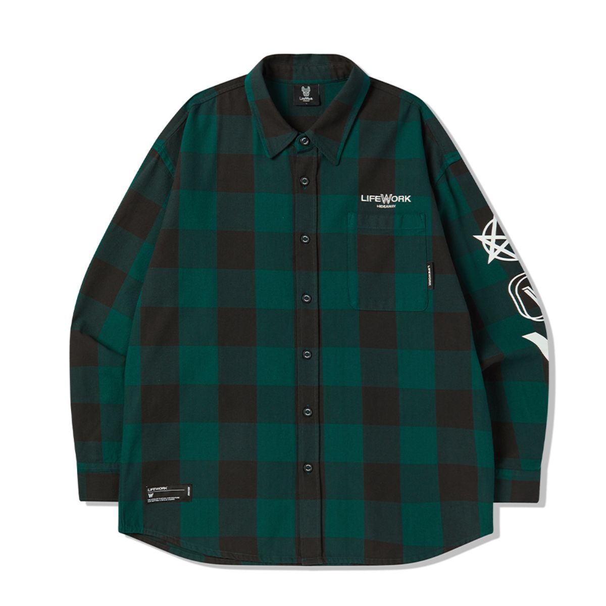 LifeWork Multi-Logo One-Pocket Check Long Shirt