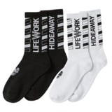 LifeWork Striped Big Logo Crew Socks