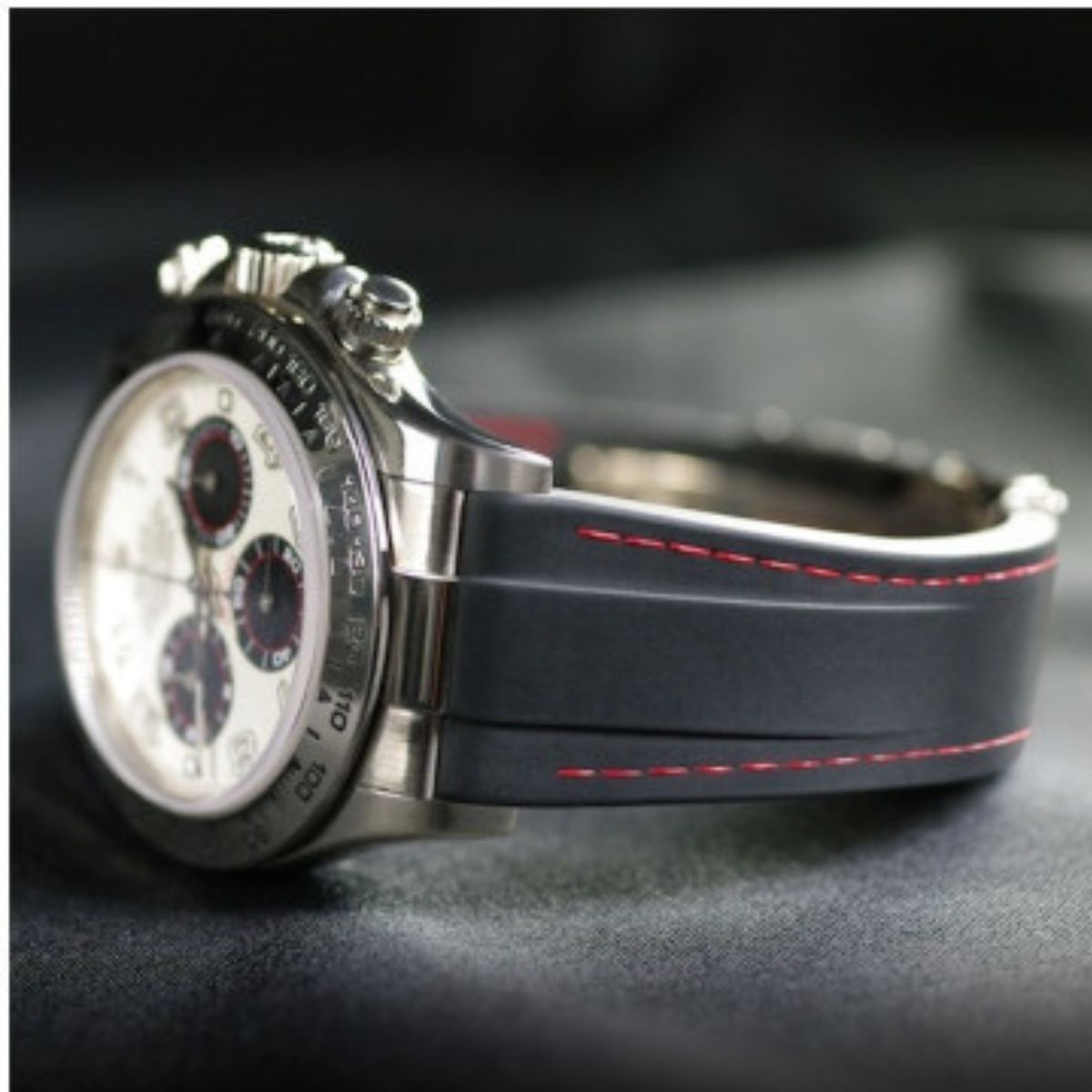 Rubber B Strap M101 With Stitching Daytona Leather Clasp RG / WG / YG