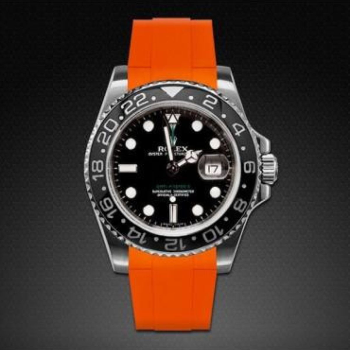 Rubber B Strap M103CD GMT Master II Daytona Steel Clasp