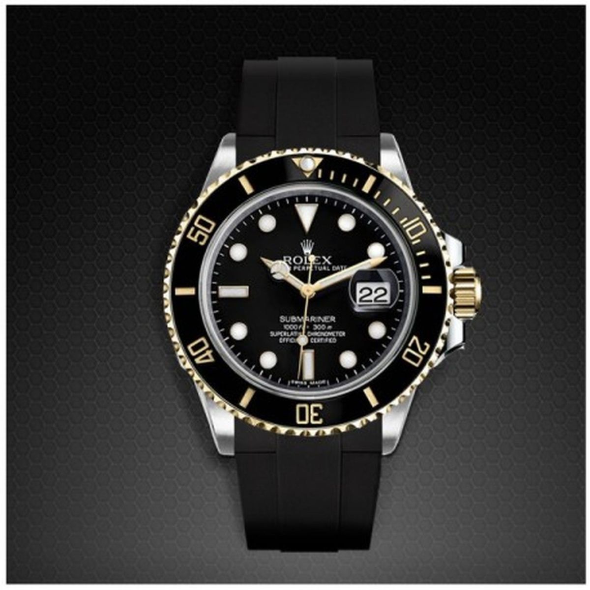 Rubber B M104 Strap Submariner Steel 40 Glidelock