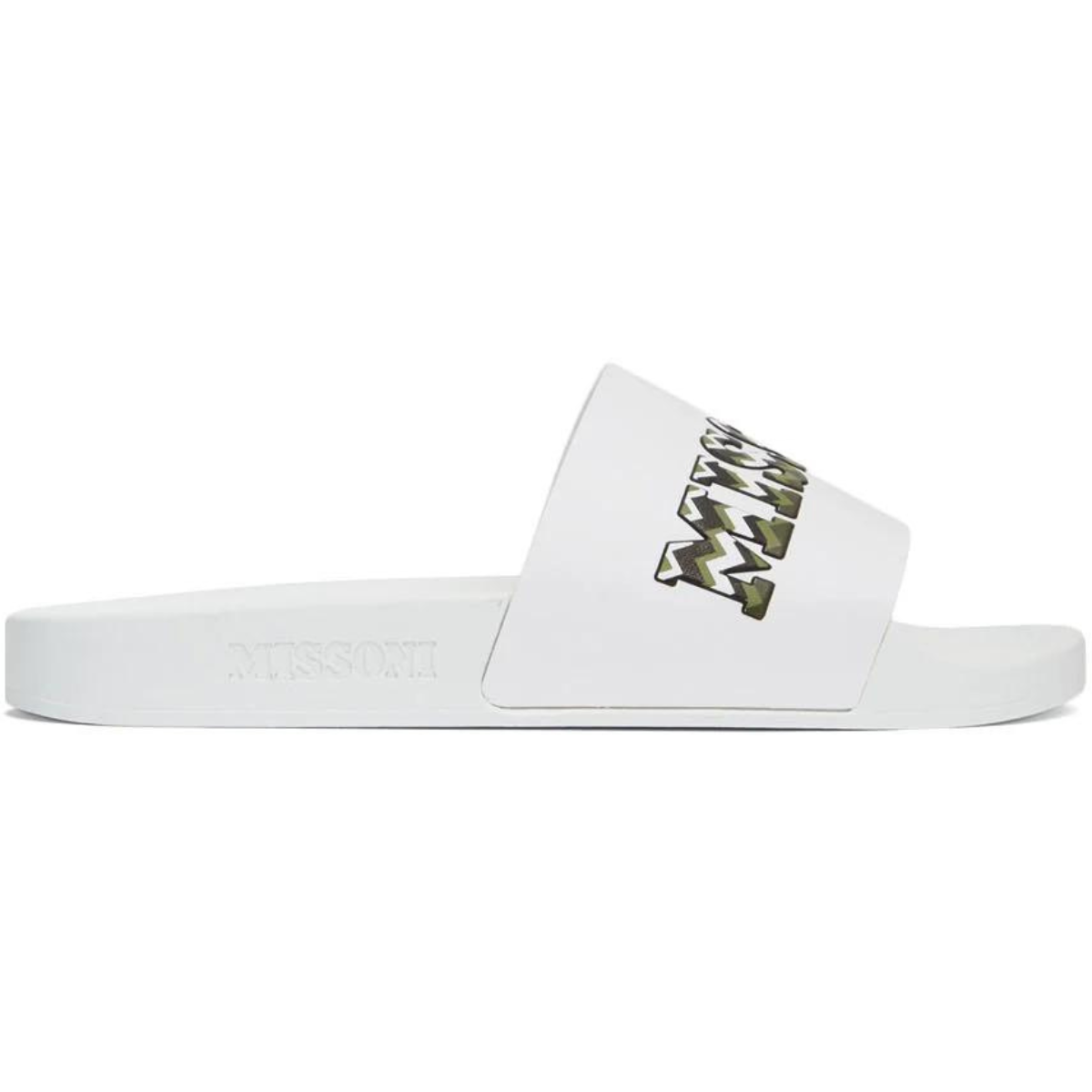 Missoni Milano Rubber Logo Slides White