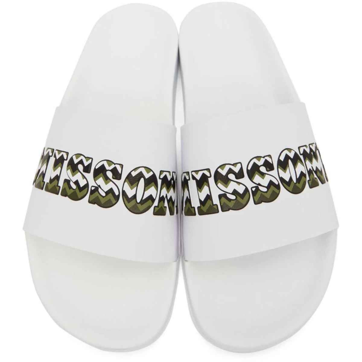 Missoni Milano Rubber Logo Slides White