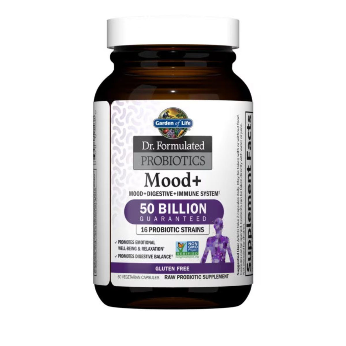 Garden of Life Probiotics Mood+ Probiotic Supplement 60 Capsules