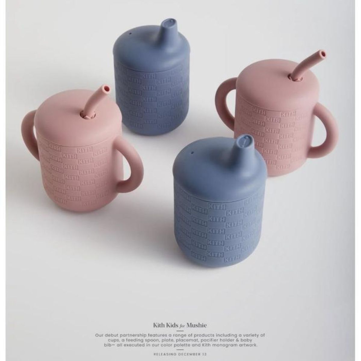 KITH Kids x Mushie Baby Essentials, Baby Bib, Cups, Placemat, Suction Plate