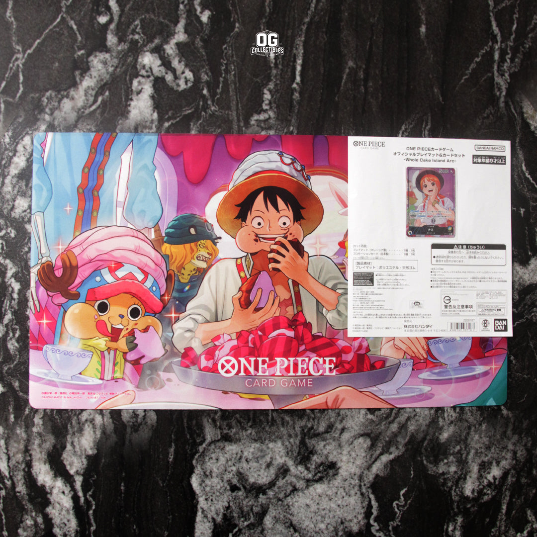One Piece Card Game Official Playmat & Card Set Whole Cake Island Arc