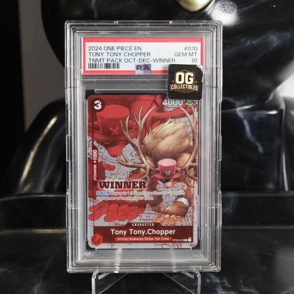 One Piece Card PSA 10 Tony Tony Chopper C OP04-010 EN Promotional Card Tournament Pack 2024 Oct Dec Winner English