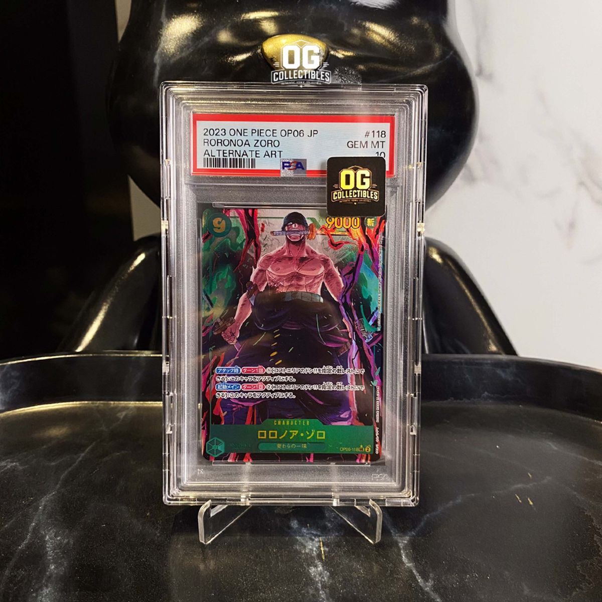 One Piece Card PSA 10 Roronoa Zoro SEC-P OP06-118 Booster Pack Wings of Captain
