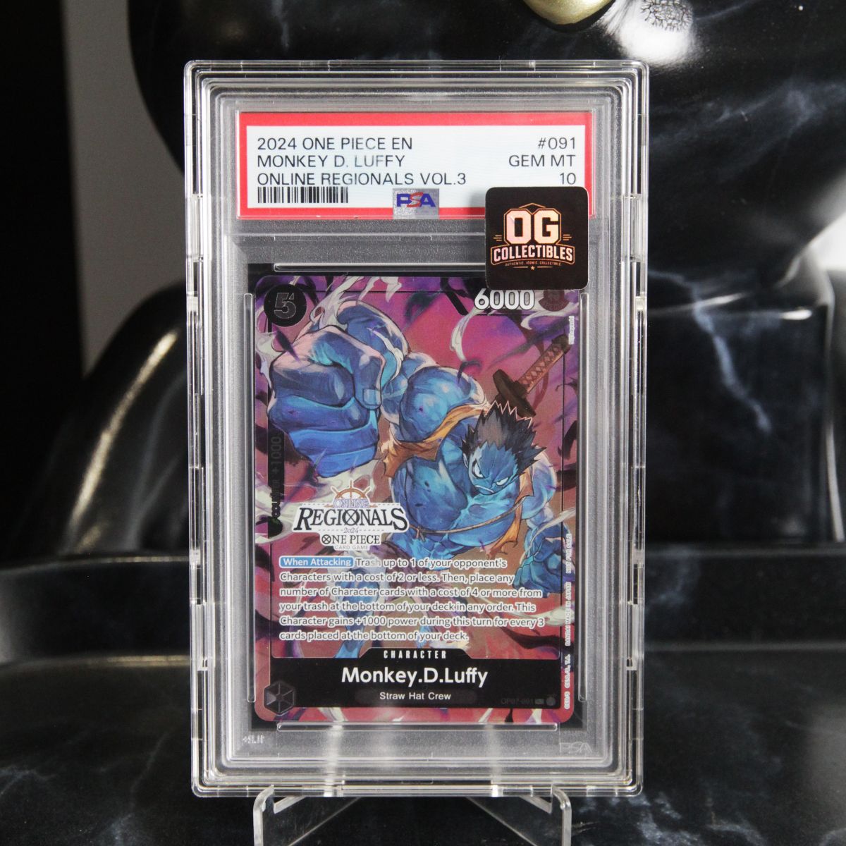 One Piece Card PSA 10 Monkey.D.Luffy R OP07-091 EN Promotional Card Regional Online Participation Pack 2024 Vol.3 English