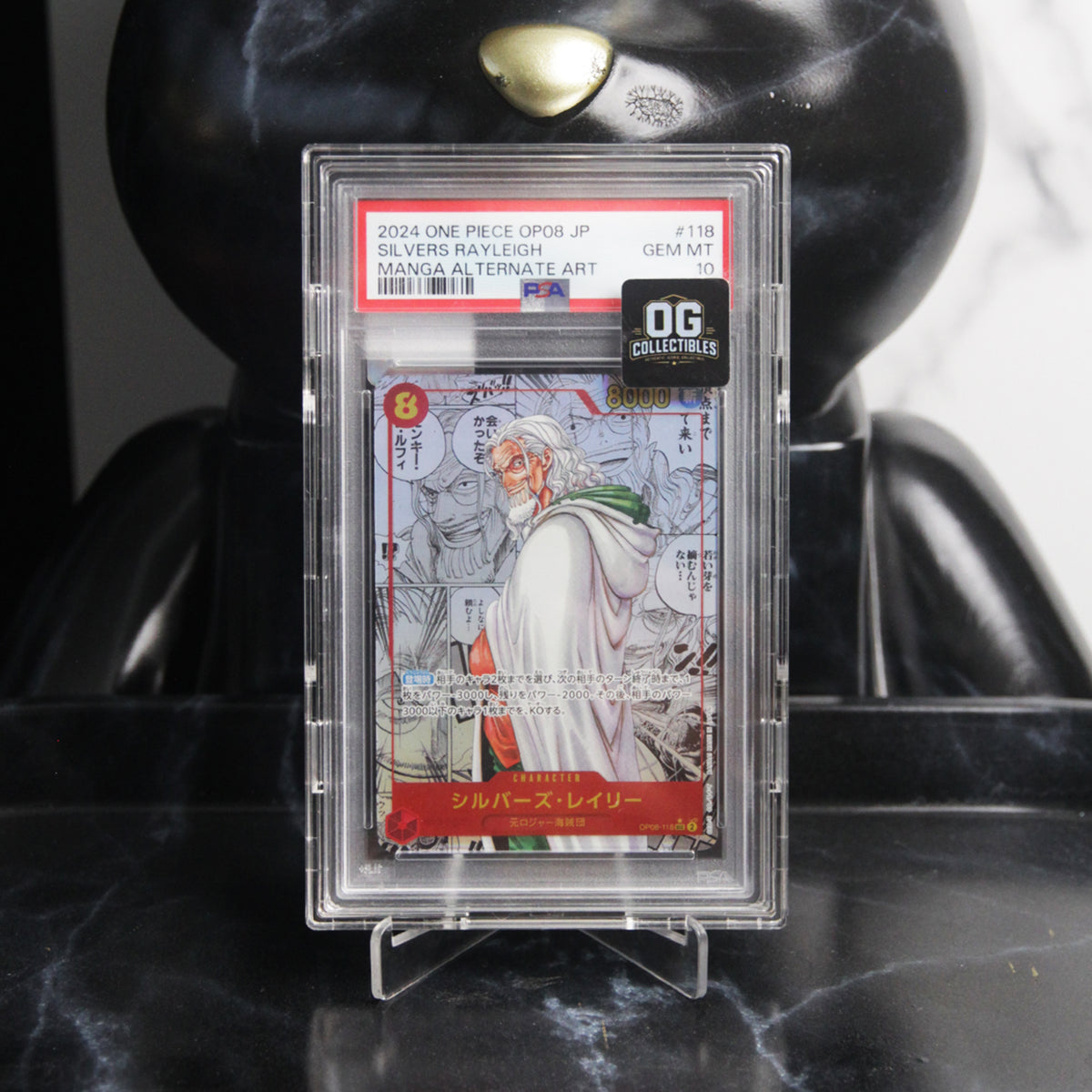 One Piece Card PSA 10 Silvers Rayleigh SEC-SP Comic Parallel OP08-118 Booster Pack Two Legends