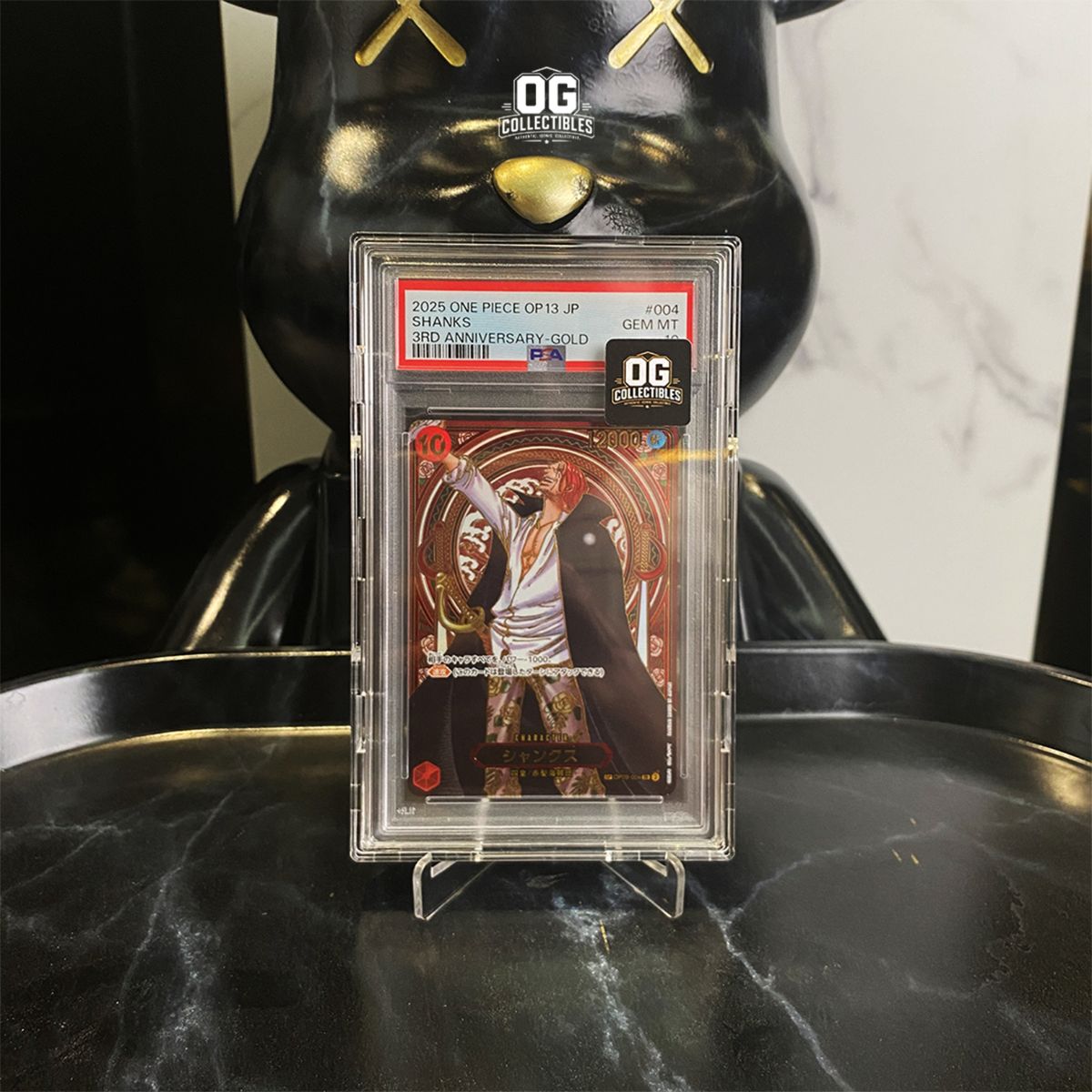One Piece Card PSA 10 Shanks Gold Background SR-SPC 3th Anniversary Special Card OP09-004 Booster Pack Carrying On His Will