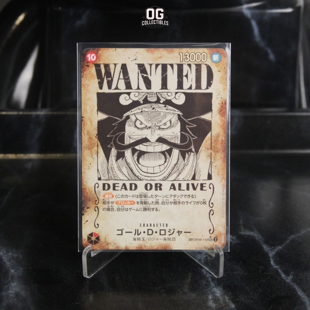 One Piece Card Gol D. Roger Wanted SEC-SPC OP09-118 Booster Pack Carrying On His Will
